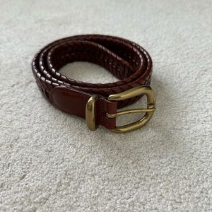 Coach Brown Leather Braided Belt 38